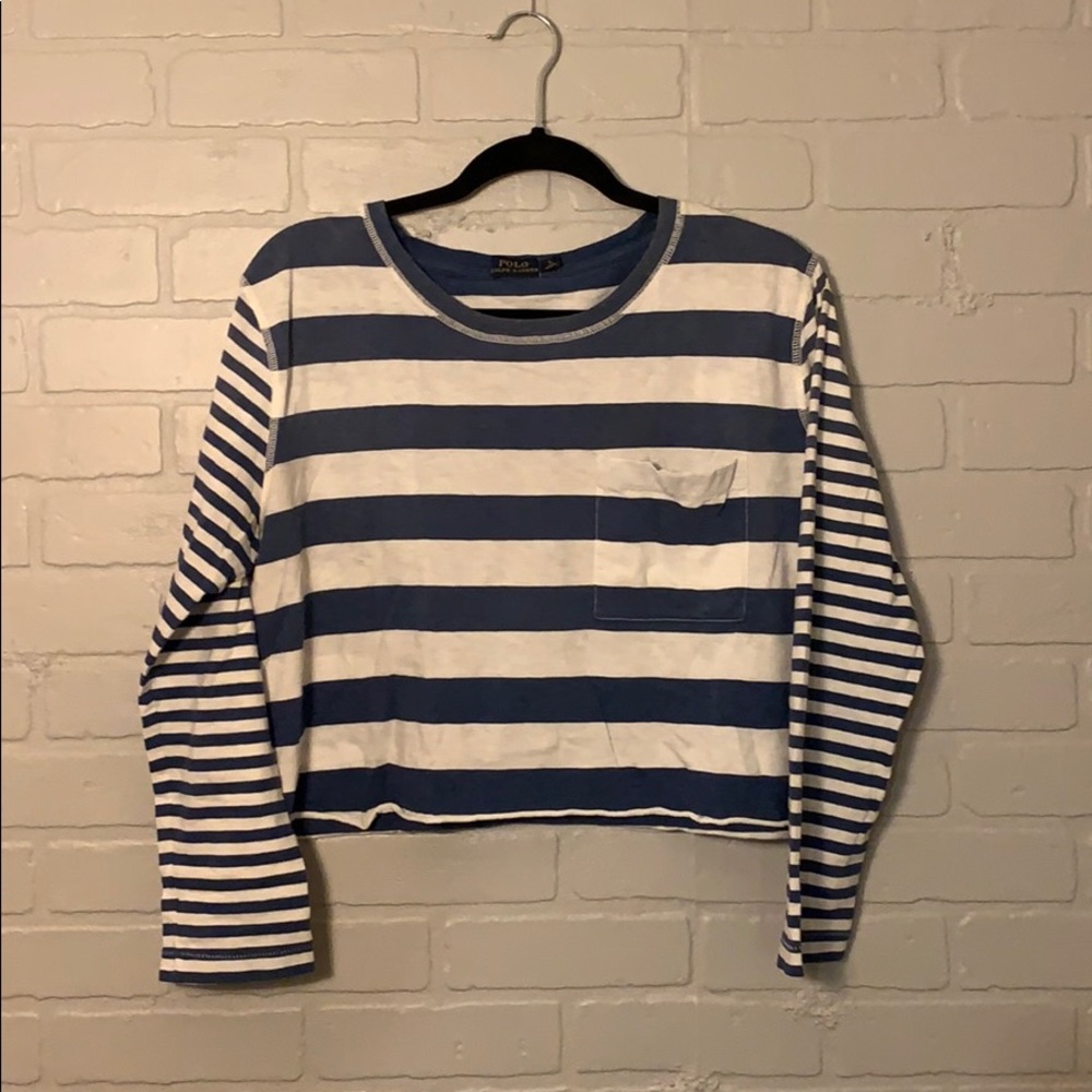 Polo, long sleeve crop top